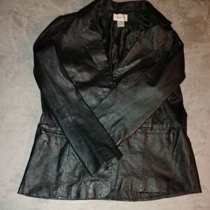 Chico's Elegant Black Leather Jacket